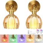 Lapamax 2 pièces Applique Murale Variable avec télécommande E27 Rétro Lampe Chambre Réglable Intérieur avec abat-jour en verre Or