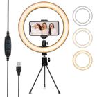 BRAND LED Lumière Anneau avec Trépied, Perche Selfie Ring Light pour Vidéo/Photo/Youtube Lampe Annulaire Réglable avec 3 Modes d'Eclairage