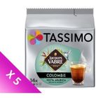 TASSIMO JACQUES VABRE Café Dosettes Colombie - Lot de 5 x 14 boissons