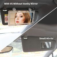 Noir - Miroir intérieur de voiture universel pare-soleil, Miroir de vanité avec lumière, Miroir intelligent c