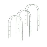 Lot de 3 arches de jardin métallique pour plantes grimpantes - Arceau rosiers grimpants - Résistant aux intempéries