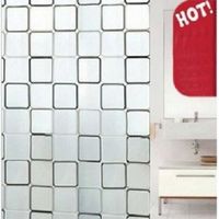 Rideau de douche en PEVA de salle de bains imperméable à grille avec 12 crochets 1.8x1.8M