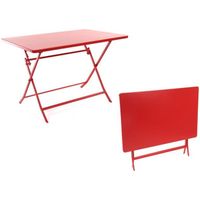 Table rectangulaire pliante GREENSBORO - HESPERIDE - 110 x 70 x 71 cm - Groseille - Métal - Urbain