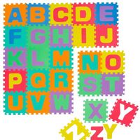 Tapis de Jeu Doux pour Bébé Puzzle en Mousse - LITTLETOM - Lettres - Mixte - Bleu - Multicolore