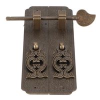 Tbest Poignée de porte chinoise en cuivre antique, set de poignées pour meubles, élégant et durable