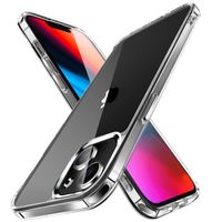 UNFENO Coque solide iPhone 13 Protection anti chocs ou chutes transparente (2021) avec verre trempé offert - Etui pour écran, dos