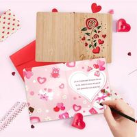 AFIE 69-8054 Carte Bisous Pour Toi Rouge à Lèvres Rose Fille