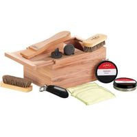 Coffret Cireur En Cèdre Avec Repose-pieds - 4 Pieds - Bois Massif (Neuf)