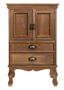 ARMOIRE DE CHAMBRE Armoire, placard en bois avec 2 tiroirs et 2 portes coloris marron - Longueur 50 x Profondeur 30 x Hauteur 80 cm