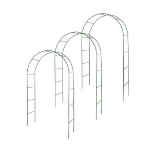 ARCHE Lot de 3 arches de jardin métallique pour plantes grimpantes - Arceau rosiers grimpants - Résistant aux intempéries