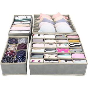 Culottes 6 cellules Boîtes de Rangement Vêtements Pliable Organisateur Armoire Vetement Rangement Tiroir Sous Vetement Rangement Vetement Placard Tiroir pour Ranger Sous-vêtements Chaussettes