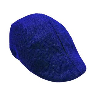CASQUETTE Bleu - Béret en lin pour hommes et femmes, Casquette Vintage pour garçon, Cabbie Gatsby, chapeau de soleil de