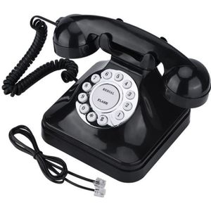 Téléphone fixe Téléphone fixe vintage - WX-3011 - Noir - Téléphon
