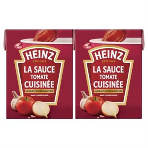 SAUCE PÂTE ET RIZ HEINZ - Sauce Tomate Cuisinée Ail Et Oignons 2 X 210 G Brique - Lot De 4