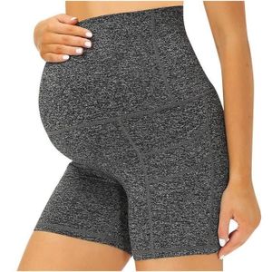 PANTALON TRESORS- Femmes Shorts Solide Yoga Fitness Taille Haute Minceur Poche Pantalon De Maternit x8768 gris fonc