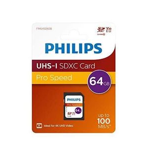 CARTE MÉMOIRE Carte SD Philips 64 Go Classe 10, UHS-I U3, 4K
