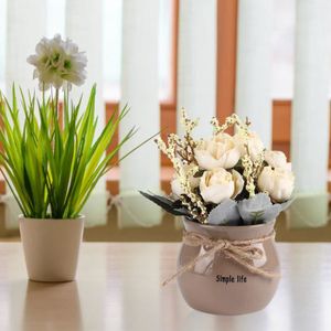 FLEUR ARTIFICIELLE Qiilu Bouquet de fleurs artificielles Fleurs en po