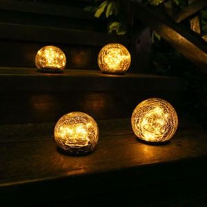 DÉCORATION LUMINEUSE gift-Lampe Solaire Exterieur 4PC LED Lumière Solai