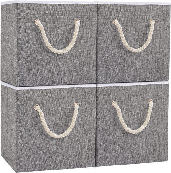 Lot 2 Cubes Rangement Rose Tissé - Paniers Organiseur Jouets Vêtements Bébé Chambre Salon | Cube Rangement Étageres Élégant Bébé