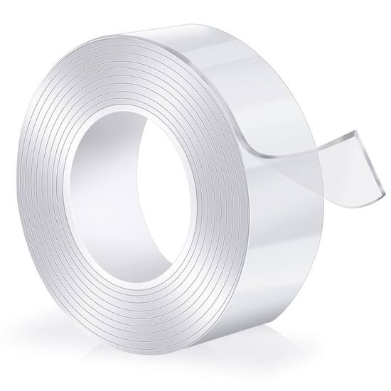 Double Face Extra Fort, Transparent Ruban Adhésif Sans Trace et Lavable