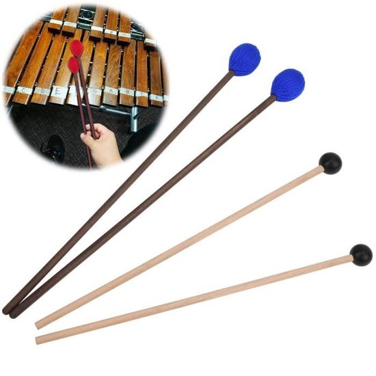 Accessoire Musique Enfant VICASKY Maillets De Xylophone 1 Paire Maillet De Marimba Mailloches Tambour Tenor