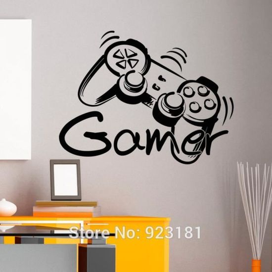 Contrôleur Manette Manette De Jeu Gamer Jeu Zone Art Sticker Adhésifs Muraux  Maison Décoration Peint Amovible Chambre Autocollant D