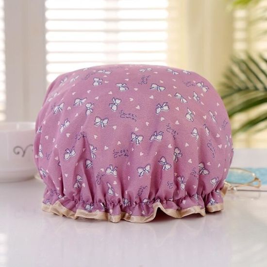 Bonnet De Douche PVC Opaque - Motifs Ballons Et Cœurs Rose/vert/mauve - Taille Standard, Neuf