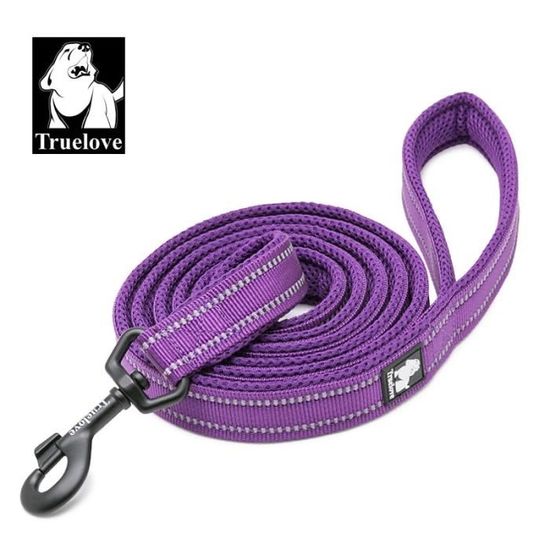 Purple S -Truelove – harnais et collier en Nylon réfléchissant pour chien, laisse souple pour animal de compagnie, en maille, 11 cou