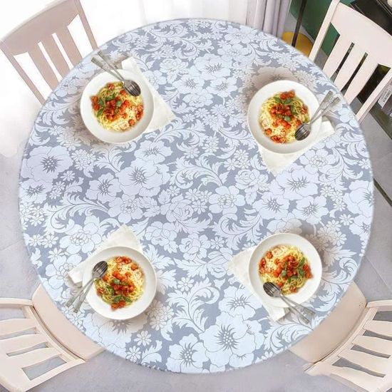 Nappe Ronde Toile Cirée élastique – Imperméable, Résistante Aux Taches, Avec élastique Antidérapant – Pour Extérieur/intérieur - 7