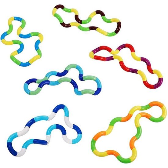 Jouets Sensoriels En Silicone - Lot De 6 Bâtons Déformables - Anti-Stress, TDAH, Anxiété - Pour Enfants & Adultes