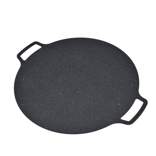 Plaque Grill Coréen Ronde En Fonte – BBQ Intérieur/Extérieur Multifonction – Compatible Induction, Gaz, Électrique – Parfait Grillades & Plancha