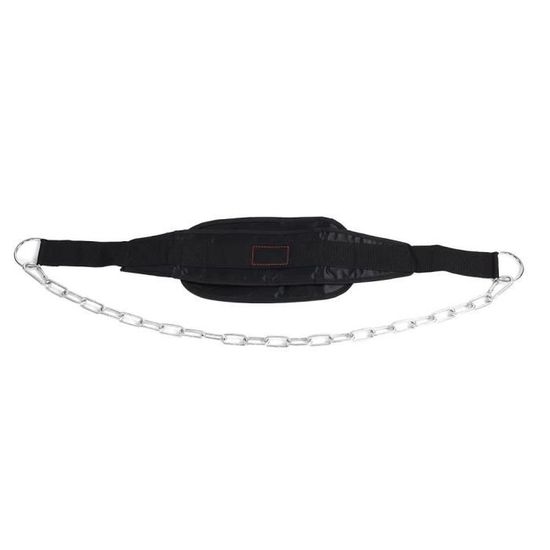 Ceinture De Force Dip Belt Avec Chaîne En Nylon - Capacité 300kg - Pour Tractions, Dips, Muscle-Ups