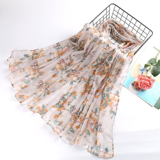 Acheter Printemps automne écharpe femme imprimé soie crème solaire châle chaud épais foulards
