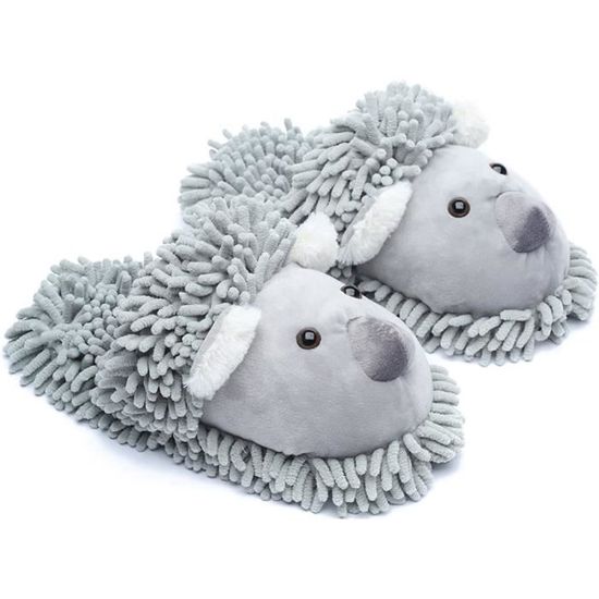 Pantoufle Fille Hiver Chaud Peluche Fermée Semelle épaisse Confort