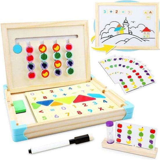 Puzzle Montessori en Bois - Jojoin Jouets - Jeu de Tri de Fruits Magnétique