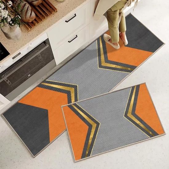 Hoimlm Lot de 2 Tapis de Cuisine Antidérapants,Anti-Fatigue pour décoration de la Maison et du Bureau - Imperméables, antidérapants et Confortables (I, 43x75cm+43x150cm Hoimlm Lot de 2 Tapis de Cuisine Antidérapants,Anti-Fatigue pour décoration de la Maison et du Bureau - Imperméables, antidérapants et Confortables (I, 43x75cm+43x150cm