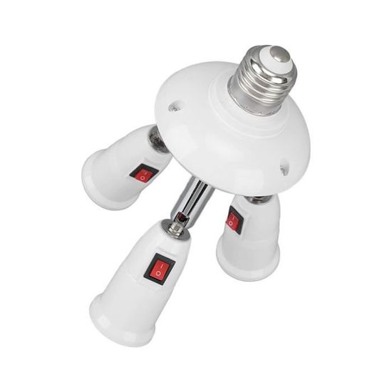 Miratic Adaptateur Douille E27 Triple Large – Rallonge Multi-Ampoules 3x E27, Idéal Pour Booster Votre Éclairage Facilement !
