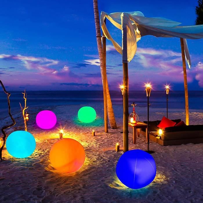 lampe solaire flottante globe led étanche - boule lumineuse 40cm - 13 couleurs - piscine, mariage, jardin