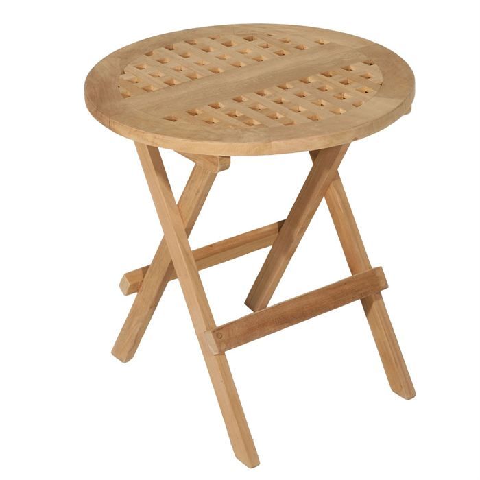 Table de pique nique ronde en teck massif JARDITECK