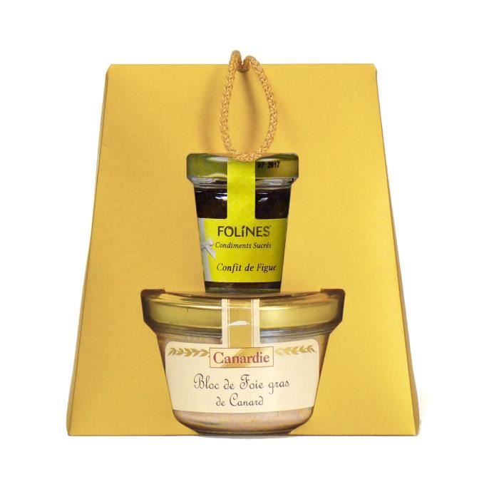 CANARDIE Panier Duo Complicité, contient un bloc de foie gras de Canard et son confit de figue