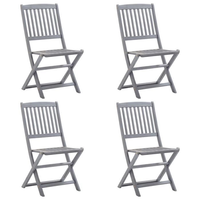 Chaises pliables d'extérieur 4 pcs Bois d'acacia solide ABI #65