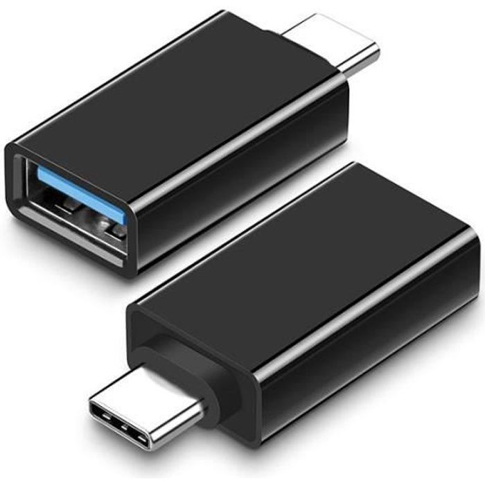 Mini Adaptateur USB-Type C pour XIAOMI Redmi 9 Smartphone Android Souris Clavier Clef USB Manette (NOIR)