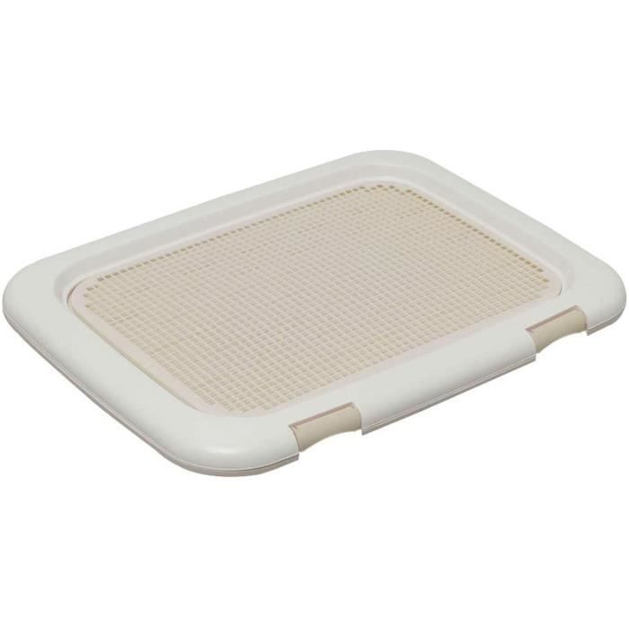 Iris Ohyama, Plateau de formation pour chien - education à la propreté avec grille - Pet Tray - FT-635, plastique, beige 599510