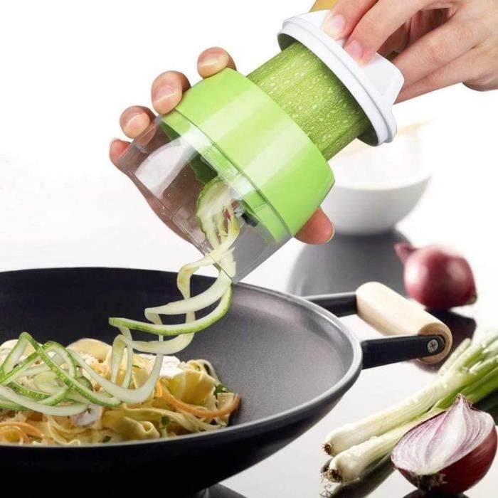 YUKAKI Leacutegumes Coupe-Spirale, Coupe-Spaghetti de courgettes, Coupe-Spirale Coupe-leacutegumes agrave la Main Coupe-Spiral