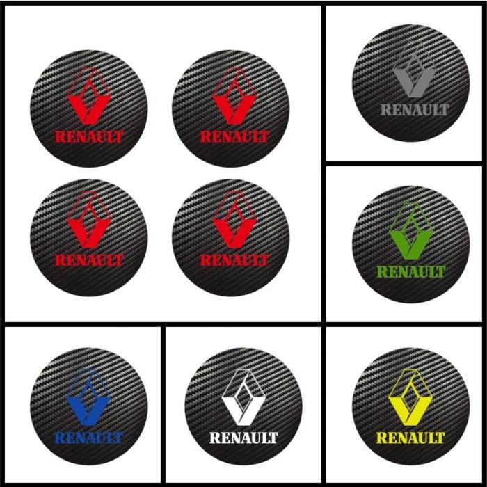 Badge centre en carbone pour RENAULT Sport, 56-60-65mm, 4 pièces, autocollant moyeu de roue en alliage, capuchon~68 mm LX12832