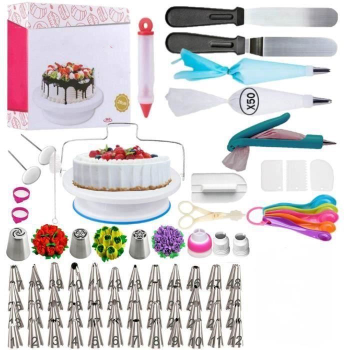 Plateau Tournant De Gâteau,Kit De Pâtisserie Plateau Tournant De Gâteau Professionnel Ustensiles Kit, Outils De Cuisson -127Pcs-Set
