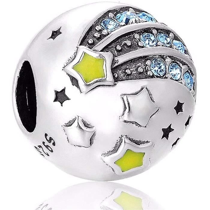 DIAN Jewellery Céleste Breloque Perle Portée Pour Le Sky - Unisexe 925 Argent Sterling Perle Breloques pour Bracelet Collier,...