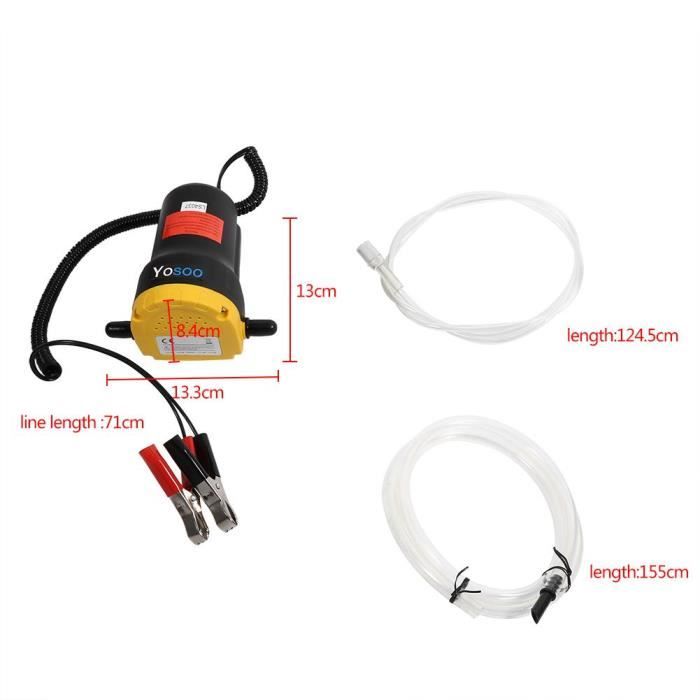 Qutianshop® Aspiration électrique de pompe d'extracteur de transfert de fluide d'huile diesel 12V pour le bateau de moto de voiture