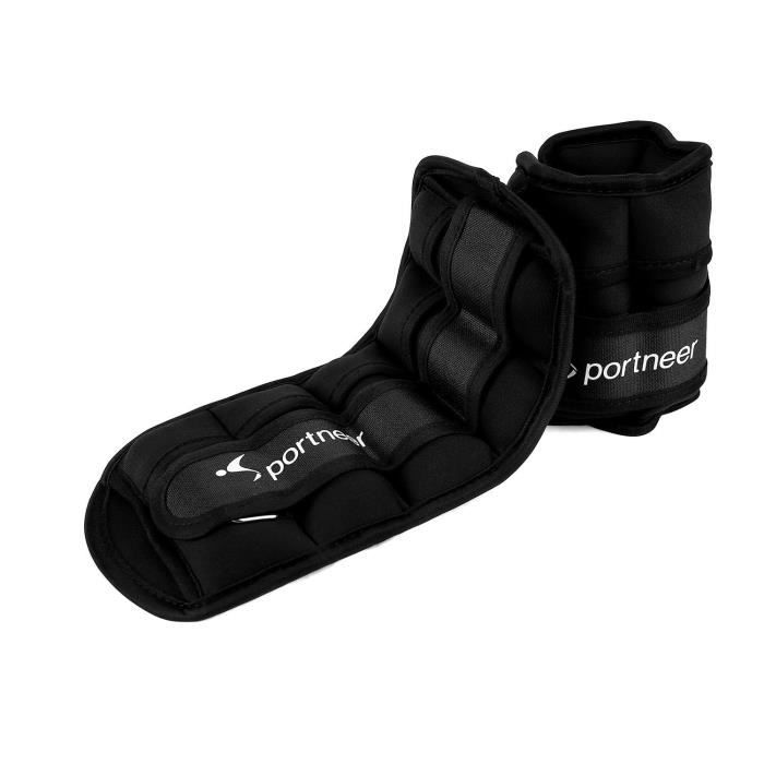 Poids de cheville, Sportneer set de poids réglable à la cheville, sangles de poignet au poignet, 1 lbs à 7 lbs, 2 paquets, noir