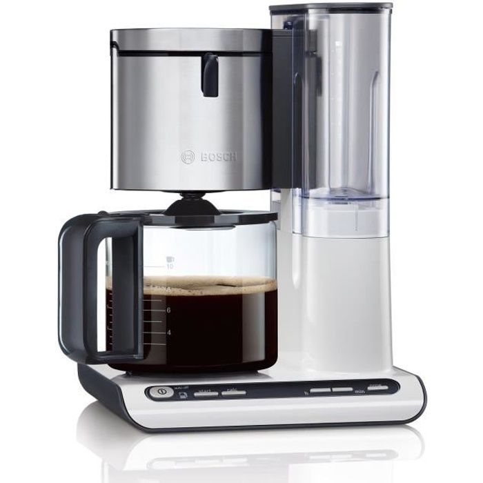 BOSCH TKA8631 Cafetière filtre programmable Styline – Blanc